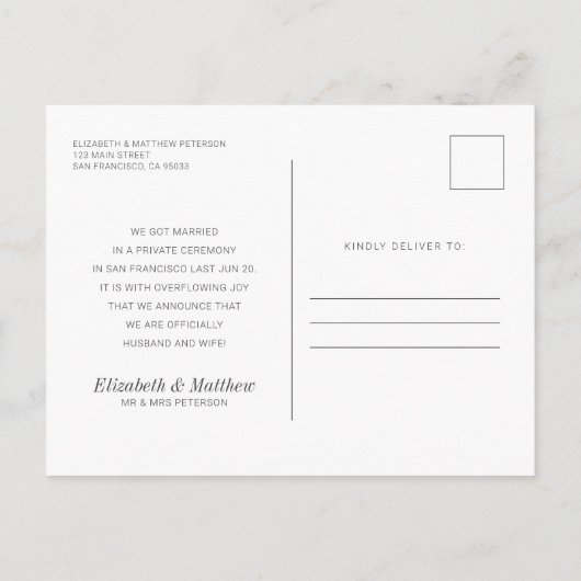 We zijn weggelopen! Moderne aangepaste foto Aankondigingskaart (Achterkant)