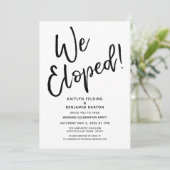 We zijn weggelopen! Moderne casual bruiloft na vie Kaart (Staand voorkant)