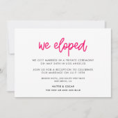 We zijn weggelopen Moderne kalligrafie trouwkaart Kaart (Voorkant)