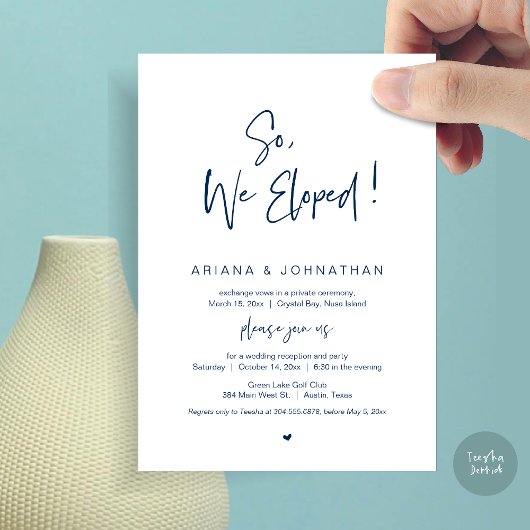 We zijn weggelopen, Navyblauw, Trouwvlucht Kaart