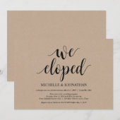 We zijn weggelopen, Ontvangsten voor de bruiloft n Kaart (Voorkant / Achterkant)