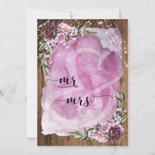 We zijn weggelopen! Rustieke aquarel bloemen en li Kaart (Achterkant)