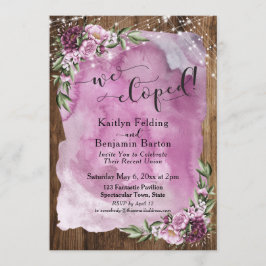 We zijn weggelopen! Rustieke aquarel bloemen & lic Kaart