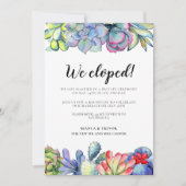 We zijn weggelopen! sappige cactus trouwkaart kaart (Voorkant)