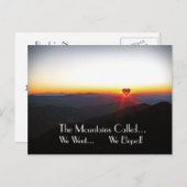 We zijn weggelopen toen de Romantische Bergen Aankondigingskaart (Voorkant / Achterkant)