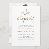 We zijn weggelopen! Uitnodiging voor bruiloftsrece (Voorkant / Achterkant)