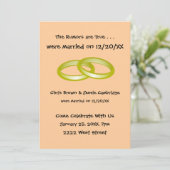 We zijn weggelopen! Uitnodiging voor een bruilofts (Staand voorkant)