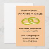 We zijn weggelopen! Uitnodiging voor na het bruilo (Voorkant / Achterkant)