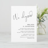 We zijn weggelopen, Uitnodiging voor trouwfeest na (Staand voorkant)