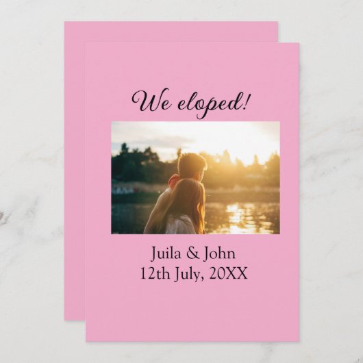 We zijn weggelopen voeg koppel naam stad toe, datu aankondiging (Voorkant / Achterkant)