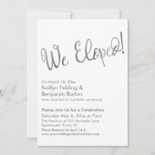 We zijn weggelopen! Zilver-witte bruiloftsfeest na Kaart (Voorkant)