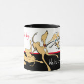 We zijn windhonden! Zwart, wit en rood thema. Mok (Midden)