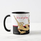 We zijn windhonden! Zwart, wit en rood thema. Mok (Links)