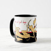We zijn windhonden! Zwart, wit en rood thema. Mok (Voorkant links)