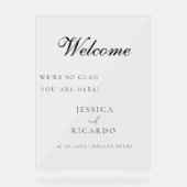 We zijn zo blij dat je hier bent bruiloft welkom t acryl bord (Voorkant)