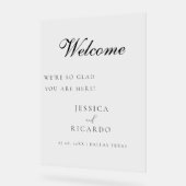 We zijn zo blij dat je hier bent bruiloft welkom t acryl bord (Hoek)