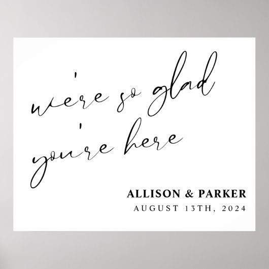 We zijn zo blij dat je hier vandaag bent. poster (Voorkant)