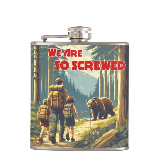 We zijn zo genaaid Beer wandelen Heupfles (Voorkant)