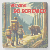 We zijn zo genaaid Beer wandelen Stenen Onderzetter (Voorkant)