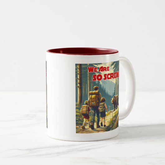 We zijn zo genaaid Beer wandelen Tweekleurige Koffiemok (Voorkant rechts)