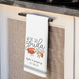 We zijn zo Gouda Together Cute Funny Cheese Pun Theedoek