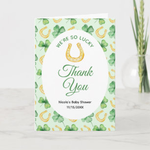 We zijn zo Lucky Horseshoe St. Patrick's Baby Show Bedankkaart