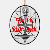 We zijn zo terug. keramisch ornament (Rechts)