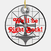 We zijn zo terug. keramisch ornament (Achterkant)