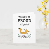 We zijn zo trots op je, Cute Fox Kaart (Gele Bloem)