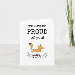 We zijn zo trots op je, Cute Fox Kaart