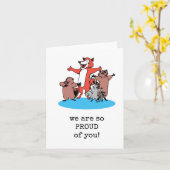 We zijn zo trots op je, gefeliciteerd, prestatieka kaart (Gele Bloem)