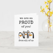 We zijn zo trots op je, van ons allemaal, gefelici kaart (Gele Bloem)
