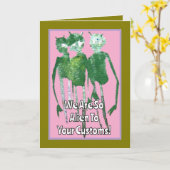 We zijn zo vreemd aan uw gewoonten, gelukkige verj kaart (Gele Bloem)