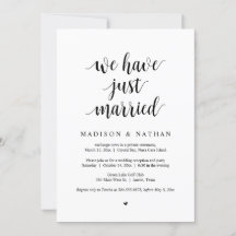 We zijn zojuist getrouwd, Bruiloft Elopement Feest