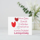 We zijn zussen briefkaart (Staand voorkant)