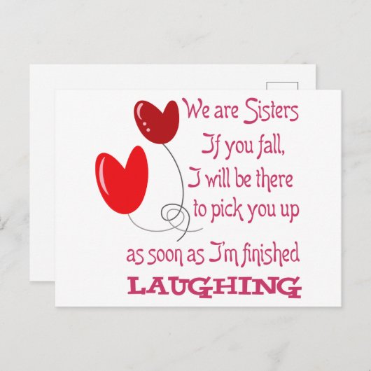 We zijn zussen briefkaart (Voorkant / Achterkant)