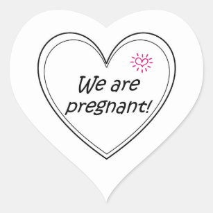 We zijn zwanger! Een schattige hartvormige sticker