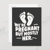 We zijn zwanger, maar meestal haar grappige zwange aankondigingskaart (Voorkant / Achterkant)