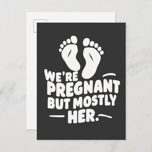 We zijn zwanger, maar meestal haar grappige zwange aankondigingskaart (Voorkant / Achterkant)