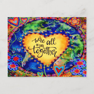 "We zitten allemaal in dit alles samen"-inspiratie Briefkaart