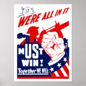 We zitten er allemaal in — WWII Poster (Voorkant)