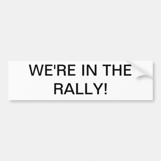 We zitten in de rally! bumpersticker (Voorkant)