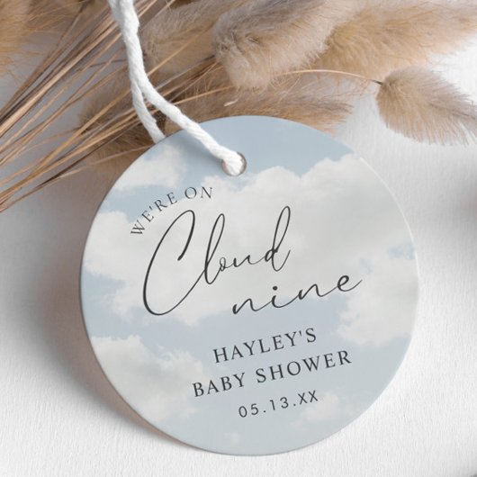 We zitten op Cloud 9 Baby shower Bedankjes Labels