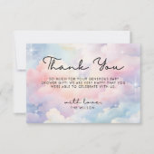 We zitten op Cloud 9 Baby shower Bedankkaart (Voorkant)