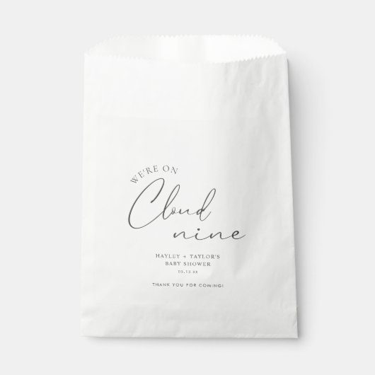 We zitten op Cloud 9 Baby shower Bedankzakje (Voorkant)