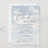 We zitten op Cloud 9 Baby shower Kaart (Voorkant)