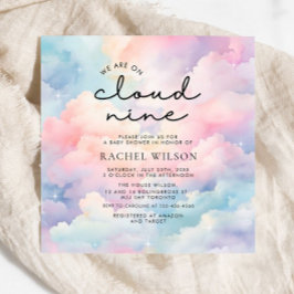 We zitten op Cloud 9 Baby shower Kaart