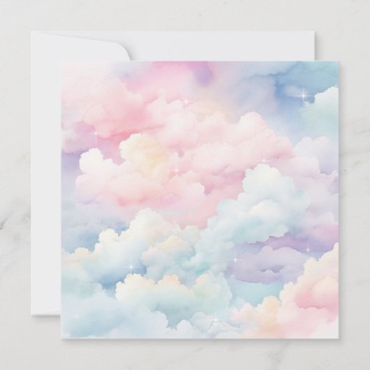 We zitten op Cloud 9 Baby shower Kaart (Achterkant)