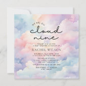 We zitten op Cloud 9 Baby shower Kaart (Voorkant)