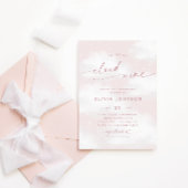 We zitten op Cloud 9 Dreamy Pink Baby shower Kaart